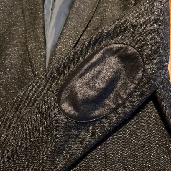 Calvin‎ Klein suit jacket professor elbow patches wool silk polyester size 40L - Picture 3 of 9